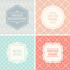 Set of vintage frames in Grey, Light Pink, Turquoise, Red