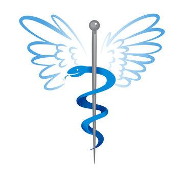 Caduceus medical sign logo