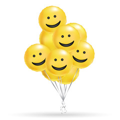 Smile yellow balloons background