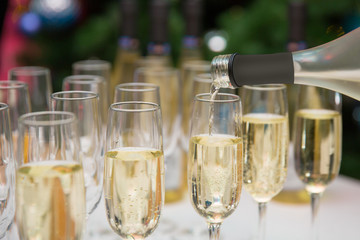 glasses of champagne. reception