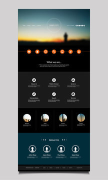  One Page Website Template with Blurred Background