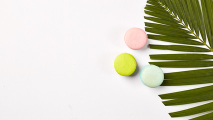 Sweet and colorful french macaroons