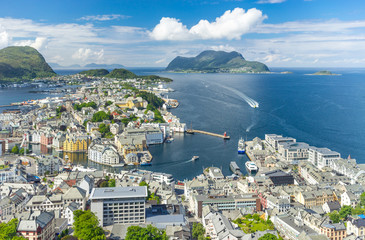 Blick auf Alesund, Norwegen
