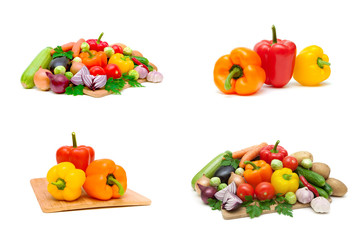 vegetables isolated on white background