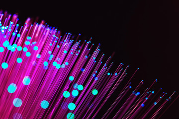 Fiber optics lights abstract background, fiber optical background