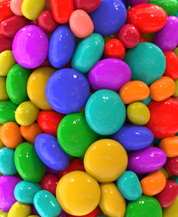 Candy multicolored background macro, 3d rendering