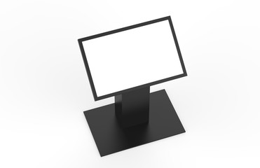 Kiosk information screen on isolated white background, 3d illustrator