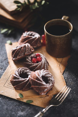 Délicieux petits Bundt cake au chocolat