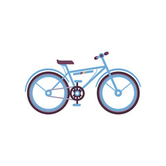 Blue bike, modern bicycle vector Illustration