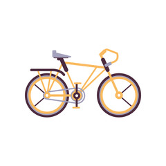 Orange road bike, modern bicycle vector Illustration
