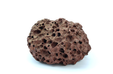 Volcanic rock on a white background