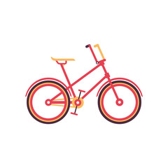 Fototapeta premium Red vintage bike, modern bicycle vector Illustration