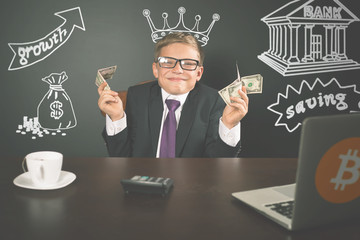 Conceptual image of King of cryptocurrency - bitcoin.