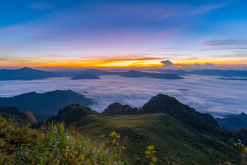 beautiful sunrise and View Point in Thailand

