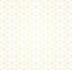 Geometrisches Muster von sich schneidenden Linien auf weißem Hintergrund. Goldener Farbverlauf. Abstrakter Hintergrund für Ihr Design. Vektor.