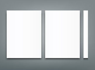 Blank poster bi fold brochure mockup cover template