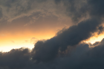 Storm clouds at sunset