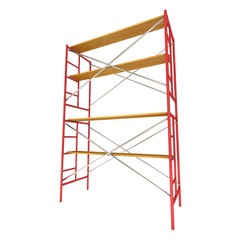 Scaffolding metal construction isolated on white. 3d render illustration