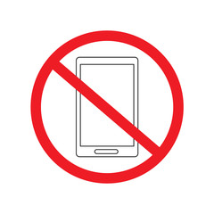 no smartphone sign icon- vector illustration