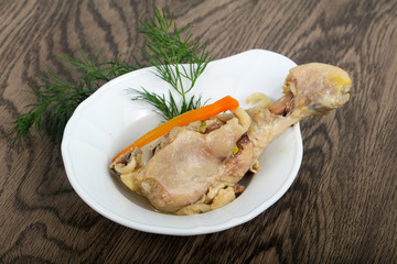 Boiled chicken leg