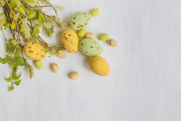 Easter eggs and willow branches