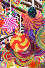 Fototapeta na wymiar Colorful Candy Lantern in the street