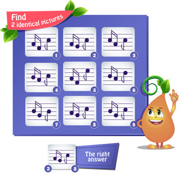 find 2 identical pictures  musical notes
