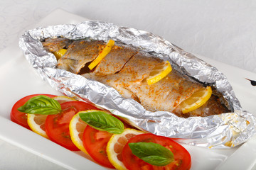 Roasted trout