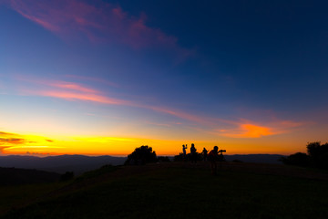 Fototapeta na wymiar beautiful Sunset and View Point at Chiangrai Thailand