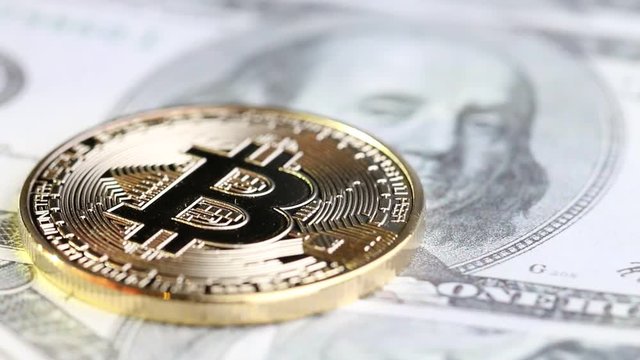 Bitcoin,Cryptocurrency is modern of Exchange Digital payment money,Gold Bitcoins electronic circuit with symbol on FRANKLIN US USD. Cryptocurrency can uses designed as exchange on internet web markets
