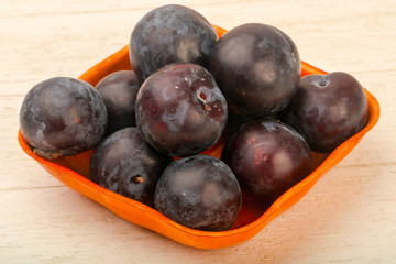 Ripe fresh plums