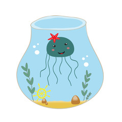 Funny sea jelly (jellyfish) in a vase