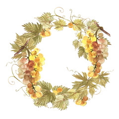 Strawberry leaves with flowers and ripe berries. Bright composition of a strawberry bush. Hand drawn watercolor painting illustration.