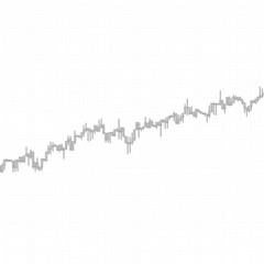 Market chart uptrend with checkered texture on white background. 3D illustration