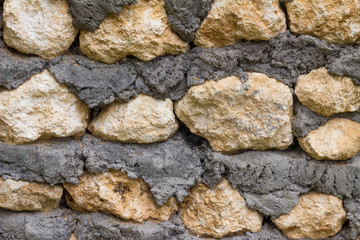 Texture of cement wall from rough natural stones
