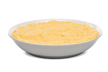 Vermicelli desert on a white ceramic plate