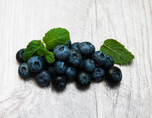 Fresh blueberries on a table