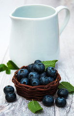 Fresh blueberries on a table