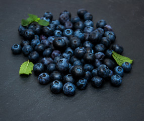 Fresh blueberries on a stone background