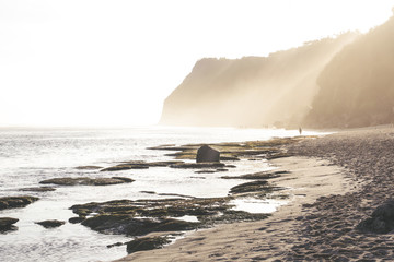 Beautiful remote beach, low tide