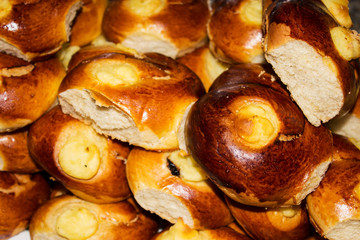 Buns with cheese. Selective focus.