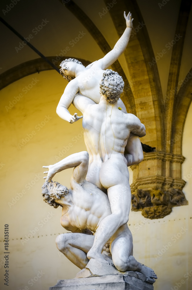 Wall mural the rape of the sabine women 1574-82 by giambologna