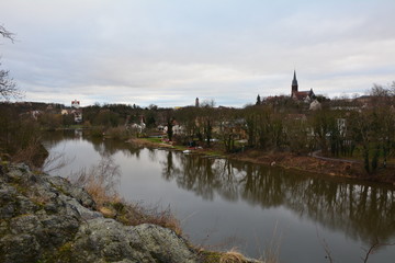 Blick über die Saale in Halle