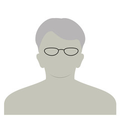 Profile anonymous face icon. Gray silhouette person. Male default avatar. Photo placeholder. Isolated on white background.