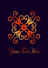 Retro ornamental logo. Flourished ornate emblem. Luxury elegant ornament. Vintage element. Template for design. Vector illustration