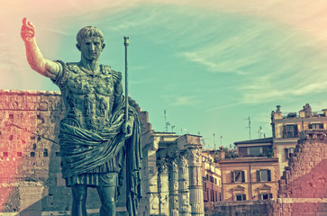 Fototapeta premium Statue of Augustus in the Forum - Rome, Italy