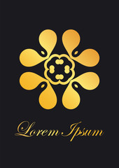 Vintage ornamental emblem. Luxury elegant ornament. Flourished logo. Element for brochures. Template for design. Vector illustration