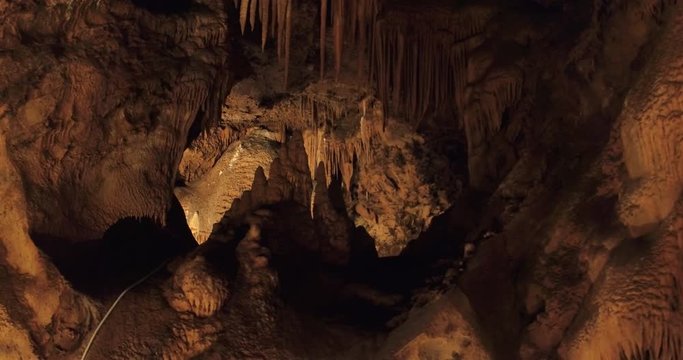 SARDINIA, ITALY  &ndash; JULY 2016 : Video shot of beautiful rock formations in Grotta Inspinigoli caves