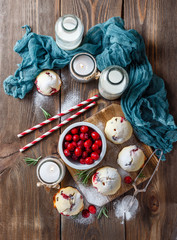 Muffins with cranberries and chocolate