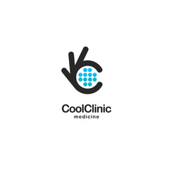 Cool clinic. Healthcare medical icon. Ok symbol, Okay vector logo, high quality